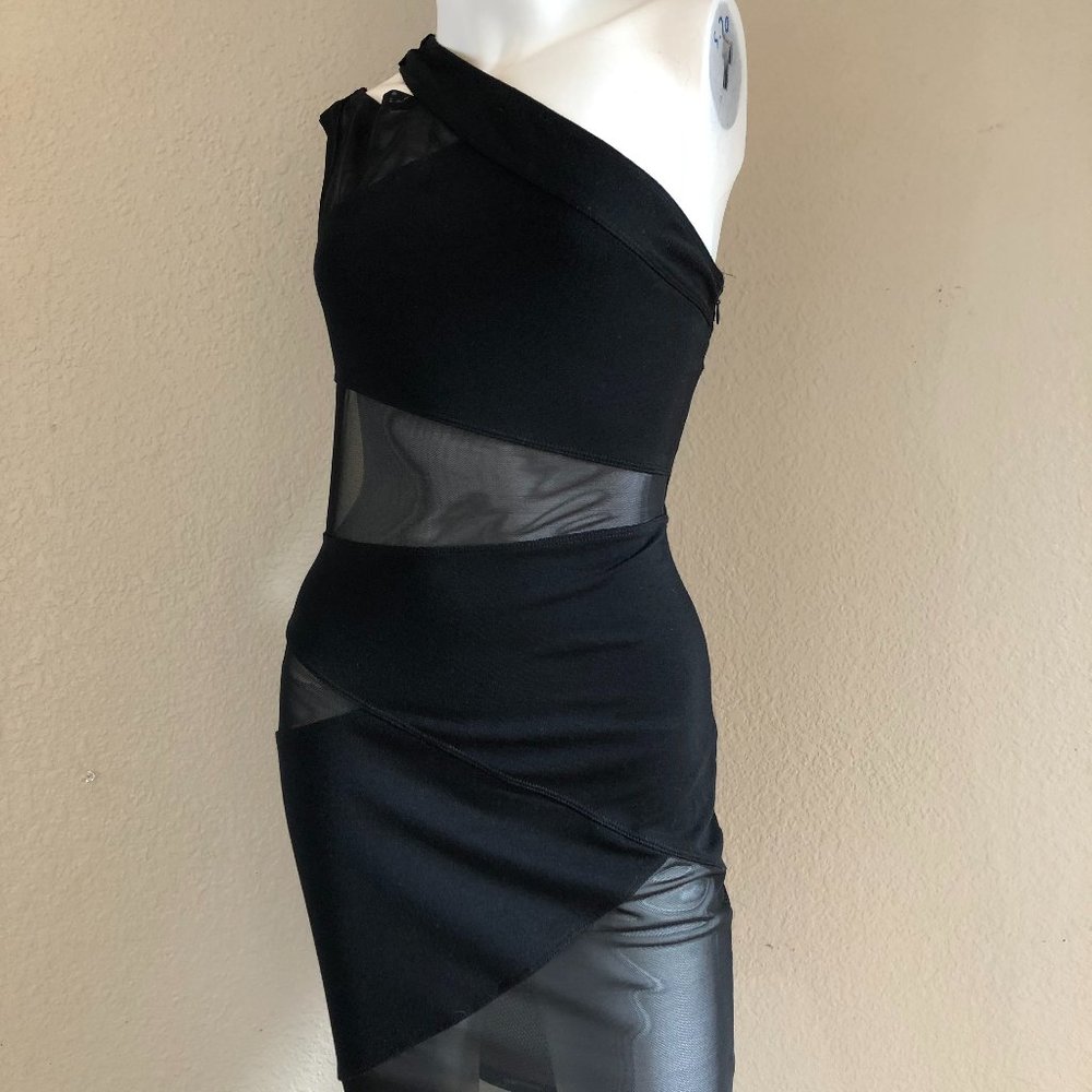 Dreamgirl Mesh One Shoulder Dress, XS, S